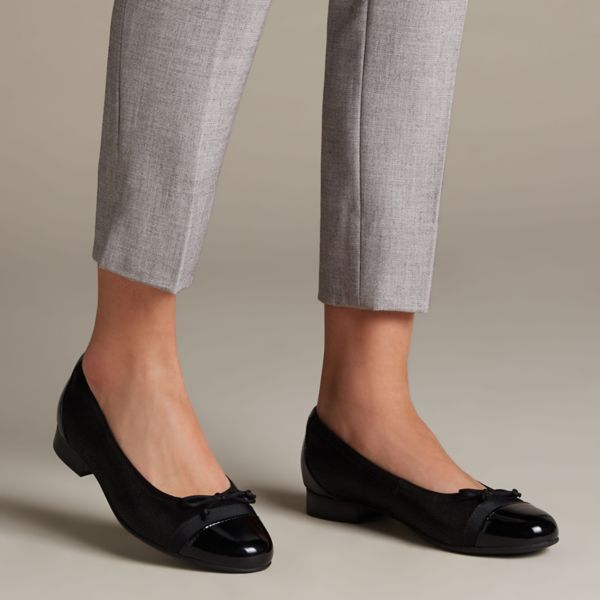 Clarks Womens Un Blush Cap Flat Shoes Black | CA-9368271